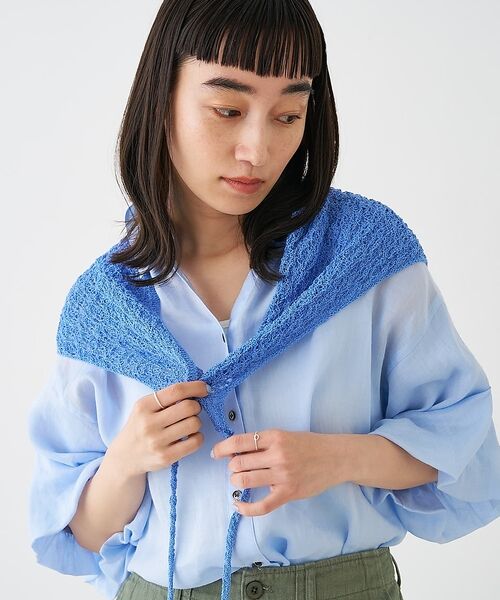 collex / コレックス マフラー・ショール・スヌード・ストール | ブークレーヤーンニットレースストール【予約】（ブルー）