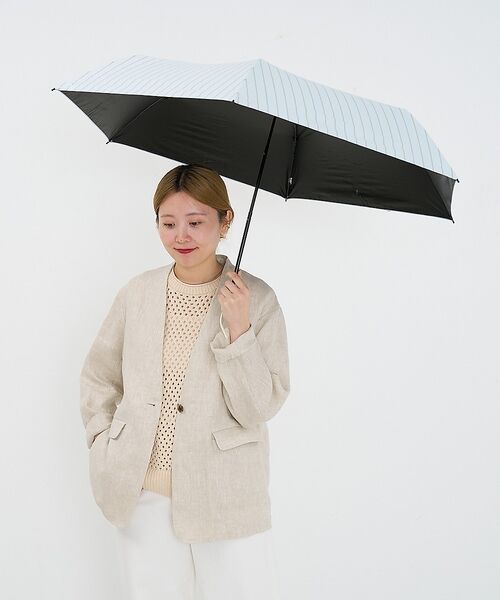 collex / コレックス 傘 | 日傘 ストライプ 晴雨兼用 折りたたみ傘 ALL IN UMBRELLA【ass（ライトブルー）