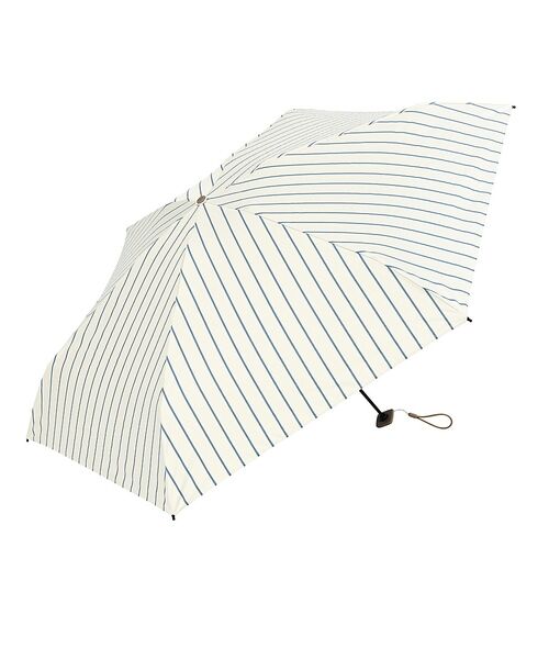 collex / コレックス 傘 | 日傘 ストライプ ポーチ付き 晴雨兼用 折りたたみ傘【assa】【WEB限定】（アイボリー）