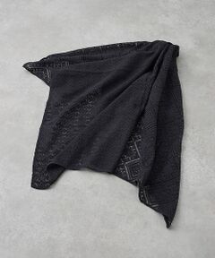 collex / コレックス マフラー・ショール・スヌード・ストール | 幾何学柄ニットライクレースショール