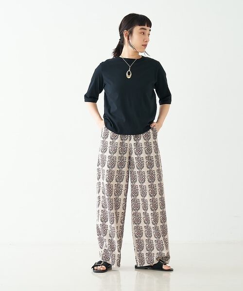 collex / コレックス パンツ | ブロックプリント風 ボタニカルプリントパンツ | 詳細10