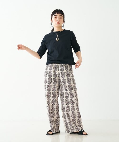 collex / コレックス パンツ | ブロックプリント風 ボタニカルプリントパンツ | 詳細12