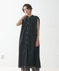 タックショルダーリネンコットンワンピース【予約】