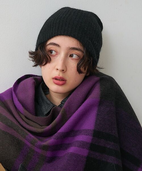 collex / コレックス ハット | 【 Ruben / ルーベン 】ANGORA LAKED BEANIE ニットビ（ブラック）