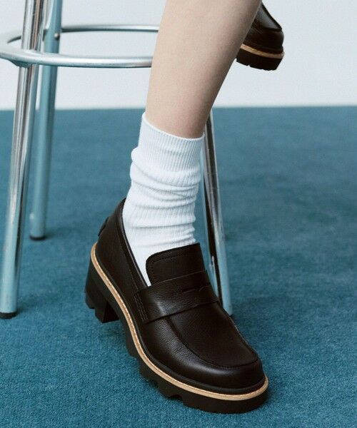 Columbia/コロンビア SOREL/ ジョアンナウシティーローファー /ソレル Black、 Sea Salt 23.5cm Columbia/コロンビア SOREL/ ジョアンナウシティーローファー /ソレル Black、 Sea Salt 23.5cm