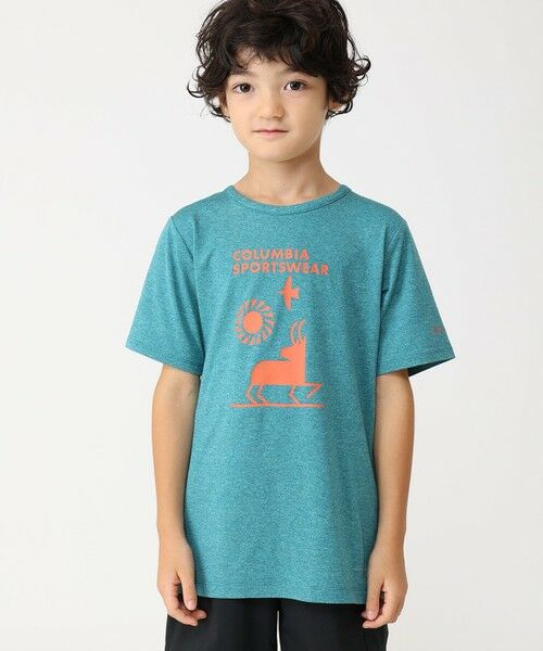 Columbia/コロンビア Columbia/ 【KIDS】テックトレイルショートスリーブグラフィックシャツ /コロンビア River Blue Heather、 Explore Outdoors L Columbia/コロンビア Columbia/ 【KIDS】テックトレイルショートスリーブグラフィックシャツ /コロンビア River Blue Heather、 Explore Outdoors L