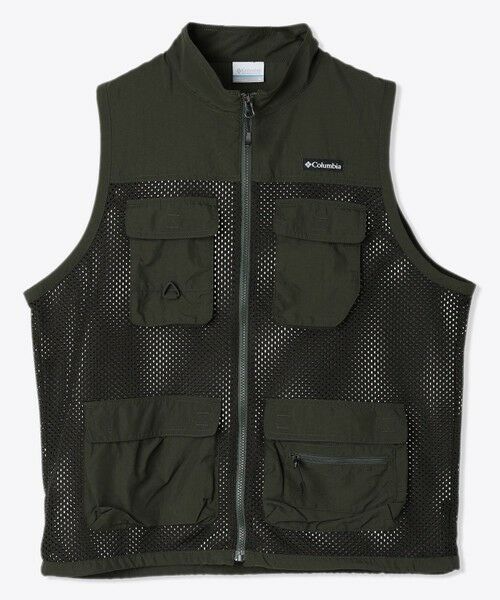コロンビア PFG カーキ マルチポケット フィッシングベスト M