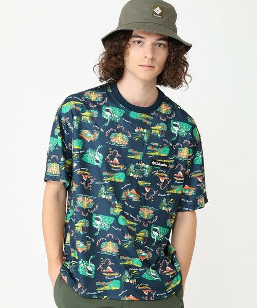 Columbia/コロンビア Columbia/ ポーラーパイオニアパターンドショートスリーブ /コロンビア Columbia Navy、 Portland Aloha M Columbia/コロンビア Columbia/ ポーラーパイオニアパターンドショートスリーブ /コロンビア Columbia Navy、 Portland Aloha M