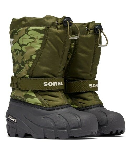 Columbia/コロンビア SOREL/ 【KIDS】チルドレンズ フルーリーブーツプリント /ソレル Utility Green、 Savory 18.0cm Columbia/コロンビア SOREL/ 【KIDS】チルドレンズ フルーリーブーツプリント /ソレル Utility Green、 Savory 18.0cm