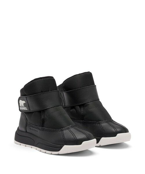 Columbia/コロンビア SOREL/ 【KIDS】チルドレンズ ウィットニー3 ストラップ ミッドウォータープルーフ /ソレル Black、 Sea Salt 15.0cm