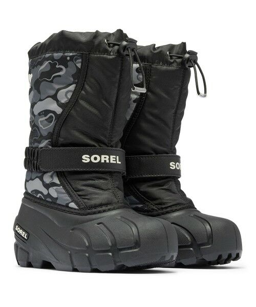 Columbia/コロンビア SOREL/ 【KIDS】ユースフルーリー ブーツプリント /ソレル Black、 Quarry 22.0cm Columbia/コロンビア SOREL/ 【KIDS】ユースフルーリー ブーツプリント /ソレル Black、 Quarry 22.0cm
