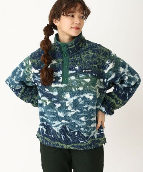 Columbia/コロンビア Columbia/ ウィメンズヘルベチアII プリントクロップドハーフスナップフリース /コロンビア Everblue Sisters、 Rain Forest M Columbia/コロンビア Columbia/ ウィメンズヘルベチアII プリントクロップドハーフスナップフリース /コロンビア Everblue Sisters、 Rain Forest M