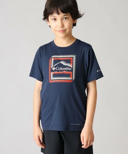 Columbia / コロンビア Tシャツ | Columbia/ キッズアイテム/ テックトレイルユーティリティショートスリーブグラフィッククルー /コロンビア(Collegiate Navy Dotty Landscape)