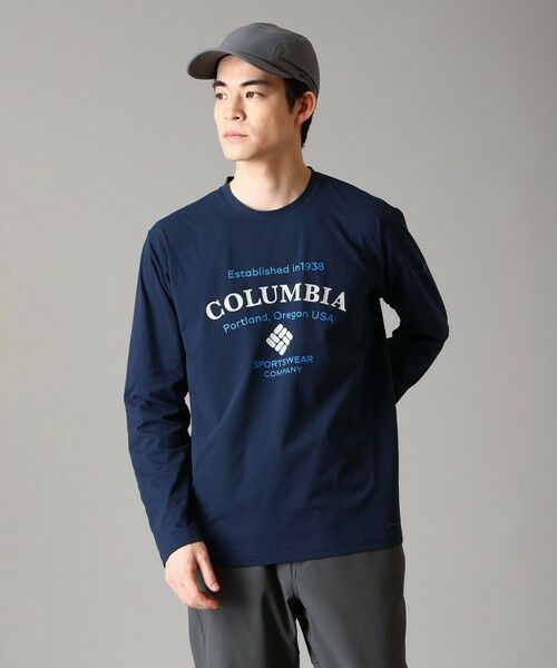 Columbia / コロンビア Tシャツ | Columbia/ ライトキャニオングラフィックロングスリーブクルー /コロンビア(Collegiate Navy)