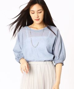 COMME CA COMFORT / コムサ・コンフォート（Lサイズ） シャツ・ブラウス | 袖シャーリング ドルマンスリーブ ブラウス