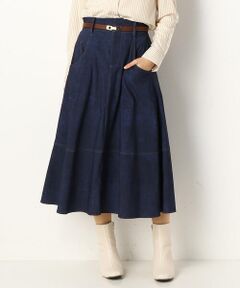 COMME CA COMFORT / コムサ・コンフォート（Lサイズ） ロング・マキシ丈スカート | 〔TALLサイズ〕 メリルハイテンションプリント フレアスカート