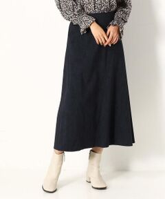 COMME CA COMFORT / コムサ・コンフォート（Lサイズ） ロング・マキシ丈スカート | 〔TALLサイズ〕デニム柄ハイテンションプリント ロングスカート