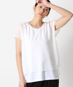 COMME CA COMFORT / コムサ・コンフォート（Lサイズ） シャツ・ブラウス | 〔TALLサイズ〕リボン付 レイヤード風プルオーバー