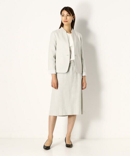 COMME CA COMFORT / コムサ・コンフォート（Lサイズ） ノーカラージャケット | 〔TALLサイズ〕【セットアップ対応】ツイード ジャケット | 詳細2