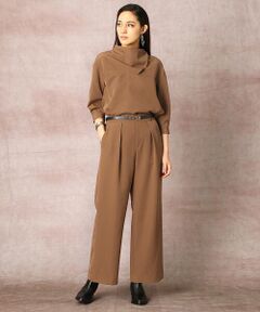 COMME CA COMFORT / コムサ・コンフォート（Lサイズ） その他パンツ | ポリエステルストレッチダブルクロス ワイドパンツ