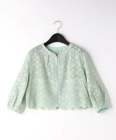 COMME CA COMFORT / コムサ・コンフォート（Lサイズ） ブルゾン | フラワー刺繍 レース ブルゾン