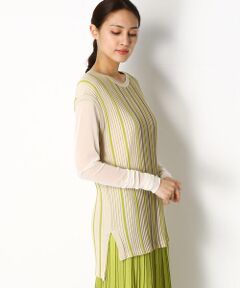 COMME CA COMFORT / コムサ・コンフォート（Lサイズ） ニット・セーター | 〔+サイズ〕【洗える】シルキータッチ フレンチスリーブプルオーバー