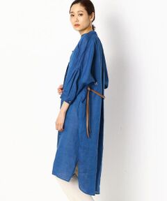 〔+サイズ〕【洗える】竹シャンブレー ロングシャツ