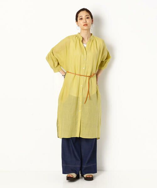 COMME CA COMFORT / コムサ・コンフォート（Lサイズ） シャツ・ブラウス | 〔+サイズ〕【洗える】竹シャンブレー ロングシャツ | 詳細3