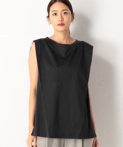 COMME CA COMFORT / コムサ・コンフォート（Lサイズ） Tシャツ | 〔+サイズ〕タックノースリーブ Ｔシャツ