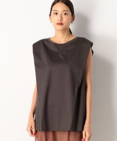 COMME CA COMFORT / コムサ・コンフォート（Lサイズ） Tシャツ | 〔+サイズ〕タックノースリーブ Ｔシャツ