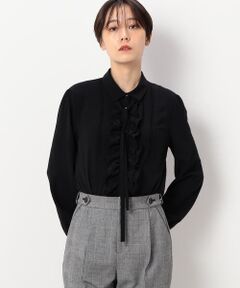 〔TALLサイズ〕ヴィンテージストレッチシフォン フリルブラウス