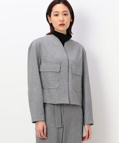 〔 TALLサイズ 〕 ２ＷＡＹストレッチシアバター千鳥 ショートジャケット