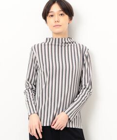 COMME CA COMFORT / コムサ・コンフォート（Lサイズ） カットソー | 〔 +サイズ 〕 レトロ調ミラニーズ編み ハイネックインナー