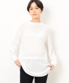 COMME CA COMFORT / コムサ・コンフォート（Lサイズ） シャツ・ブラウス | 〔 TALLサイズ 〕 ソアパールソフト ニットドッキングブラウス