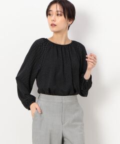 COMME CA COMFORT / コムサ・コンフォート（Lサイズ） シャツ・ブラウス | 〔 TALLサイズ 〕 梨地ドットプリント ブラウス