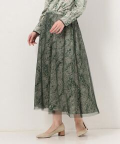 COMME CA COMFORT / コムサ・コンフォート（Lサイズ） ロング・マキシ丈スカート | 〔 TALLサイズ 〕 【セットアップ対応】ヴィンテージサテン グラデーションドットプリント スカート