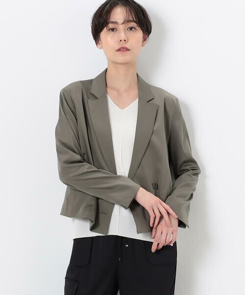 COMME CA COMFORT / コムサ・コンフォート（Lサイズ） テーラードジャケット | 〔 TALLサイズ 〕 キュプラストレッチサテン クロップドジャケット | 詳細18