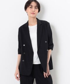 〔 TALLサイズ 〕 【セットアップ対応】リネントリアセテートストレッチ ダブルブレストジャケット