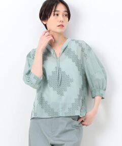 COMME CA COMFORT / コムサ・コンフォート（Lサイズ） シャツ・ブラウス | 〔 TALLサイズ 〕 ペンターマット刺繍ローン プルオーバー