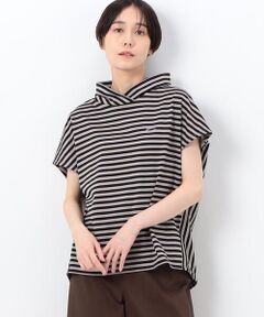 COMME CA COMFORT / コムサ・コンフォート（Lサイズ） パーカー | 〔 TALLサイズ 〕 シルケット天竺ボーダー フード付きプルオーバー