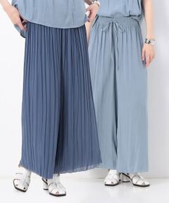 〔 TALLサイズ 〕 【セットアップ対応／リバーシブル】シフォン×スプリットジョーゼット シフォンパンツ