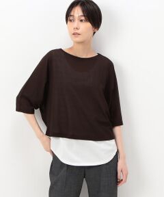 〔 TALLサイズ 〕 【レイヤード】ジョーゼットジャージーセットＴシャツ