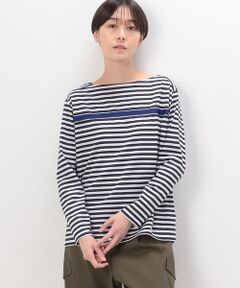 〔 TALLサイズ 〕 シルケット天竺ボーダー ボートネックＴシャツ