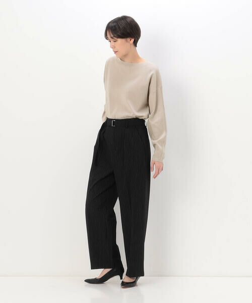 COMME CA COMFORT / コムサ・コンフォート（Lサイズ） その他パンツ | 〔 TALLサイズ 〕 ストレッチストライプ タックワイドパンツ | 詳細1