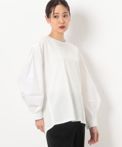 COMME CA COMFORT / コムサ・コンフォート（Lサイズ） カットソー | 〔 +サイズ 〕 ポンチ 袖パフプルオーバー