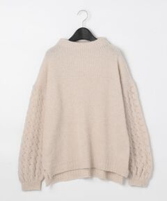 COMME CA COMFORT / コムサ・コンフォート（Lサイズ） ニット・セーター | 〔 +サイズ 〕 マシュマロケーブルスリーブ セーター