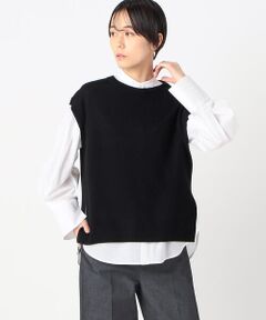 COMME CA COMFORT / コムサ・コンフォート（Lサイズ） ニット・セーター | 〔 TALLサイズ 〕 梳毛天竺編み ニットジレ