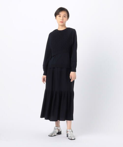 COMME CA COMFORT / コムサ・コンフォート（Lサイズ） その他トップス | 〔 +サイズ 〕 【セットアップ対応／前後2WAY／ツインニット】ブライトストレッチヤーン ベスト付セーター | 詳細2