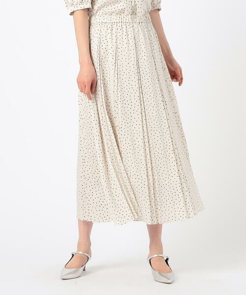 COMME CA COMFORT / コムサ・コンフォート（Lサイズ） ロング・マキシ丈スカート | 〔 TALLサイズ 〕 【セットアップ対応】ウェーブサテンドットプリント プリーツスカート | 詳細3