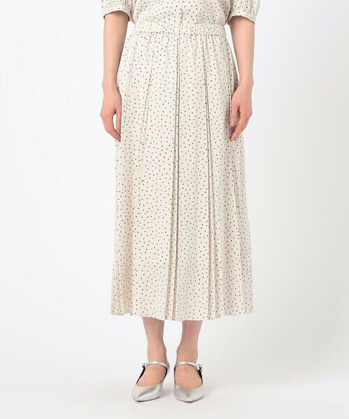 COMME CA COMFORT / コムサ・コンフォート（Lサイズ） ロング・マキシ丈スカート | 〔 TALLサイズ 〕 【セットアップ対応】ウェーブサテンドットプリント プリーツスカート | 詳細4